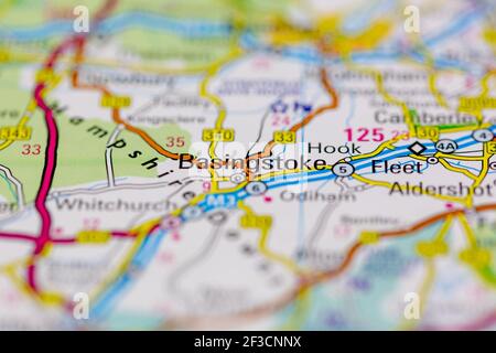 Basingstoke Shown on a Geography map or road map Stock Photo - Alamy