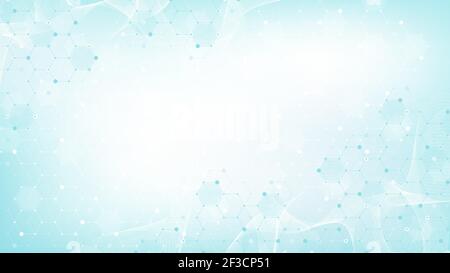 Health care and medical pattern innovation concept background design. Abstract geometric hexagons shape medicine and science background. Vector Stock Vector