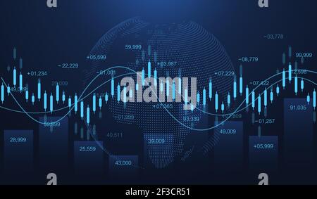 Stock market or forex trading graph in futuristic concept for financial investment or economic trends business idea. Financial trade concept. Stock