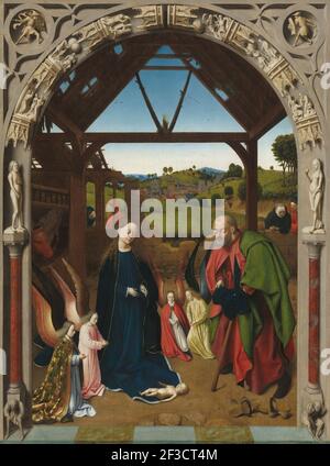 The Nativity, c. 1450. Stock Photo