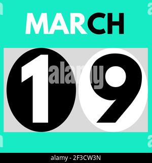 March 19 . Modern daily calendar icon .date ,day, month .calendar for the month of March Stock Photo