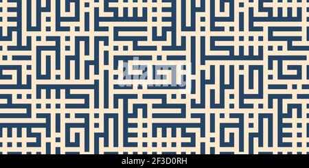 Seamless background of square kufic calligraphy based on phrases Shukran Jazilan and Shukran Jazilan Laka that means Thank You Very Much and Thanks a Stock Vector
