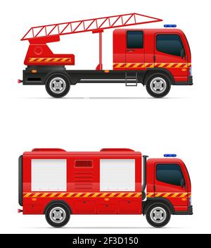 fire engine car vehicle vector illustration isolated on white background Stock Photo