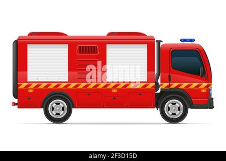 fire engine car vehicle vector illustration isolated on white background Stock Photo