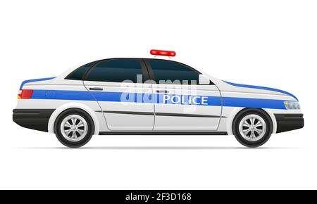 police car vehicle vector illustration isolated on white background Stock Photo