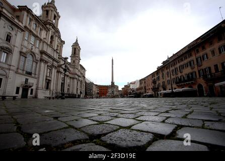 Rome, Italy. 16th Mar, 2021. Rome, Piazza Di Spagna Deserted Due To The 