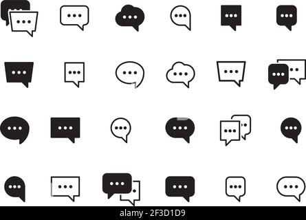 Chat bubbles. Talking symbols circle and square icons for online messengers dialog communication vector pictogram Stock Vector