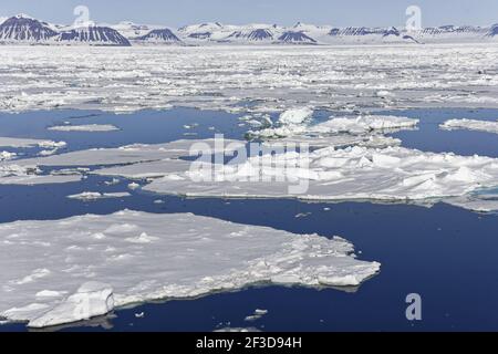 Pack Ice - Late SpringSvalbard (Spitsbergen) Norway LA003722 Stock Photo