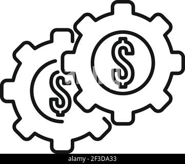 Crisis manager gear icon, outline style Stock Vector