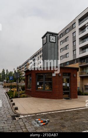 Wroclaw, Poland - May 23 2020: 'Waga' building with café Monko inside Stock Photo