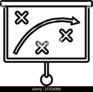 Crisis strategy icon, outline style Stock Vector