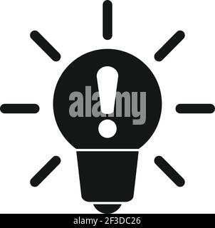Idea crisis bulb icon, simple style Stock Vector