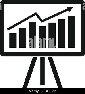 Crisis chart icon, simple style Stock Vector