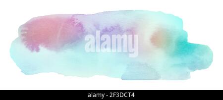 Polychrome watercolor background with sharp edges and borders. Isolated colorful spot. Stock Photo