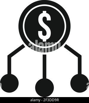 Restructuring money icon, simple style Stock Vector