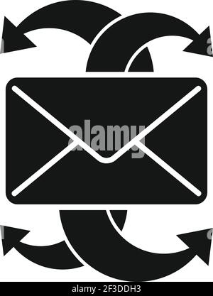 Restructuring email icon, simple style Stock Vector