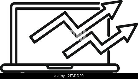 Restructure arrow icon, outline style Stock Vector