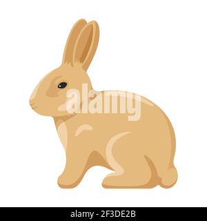 Cute bunny. Vector illustration of a cute yellow Easter bunny isolated on a white background. Stock Vector