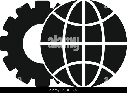 Global restructuring icon, simple style Stock Vector