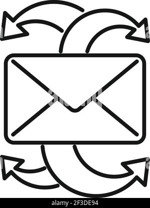 Restructuring email icon, outline style Stock Vector