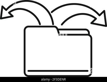 Restructure file icon, outline style Stock Vector