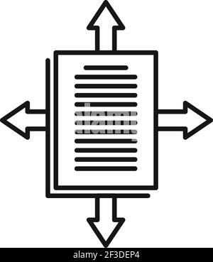 Page restructuring icon, outline style Stock Vector