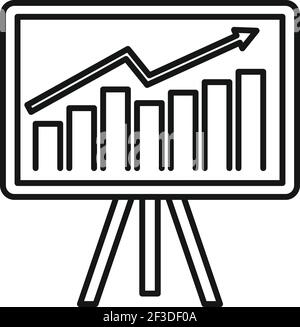 Crisis chart icon, outline style Stock Vector