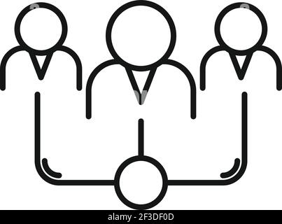 Restructuring team icon, outline style Stock Vector