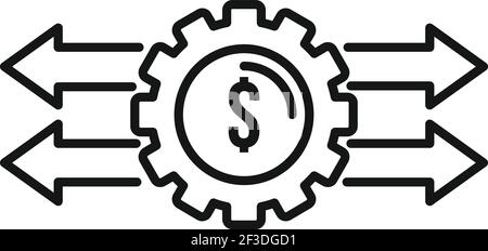 Economic restructuring icon, outline style Stock Vector