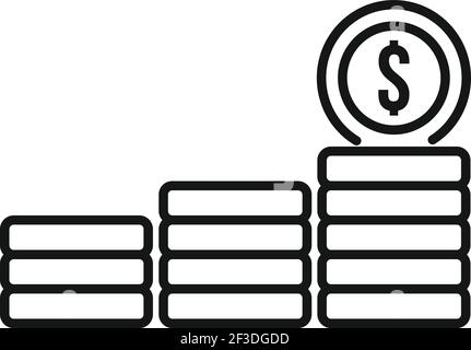 Restructuring dollar icon, outline style Stock Vector