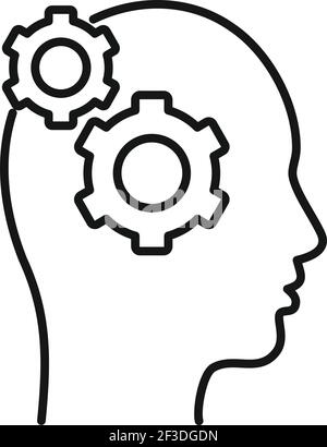 Restructuring gear icon, outline style Stock Vector
