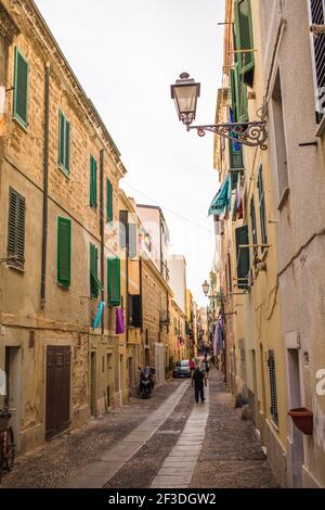 Alghero old town in Sardinia Stock Photo