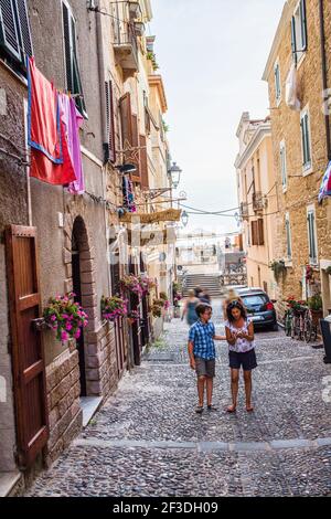 Alghero old town in Sardinia Stock Photo