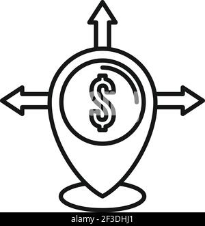 Financial restructuring icon, outline style Stock Vector