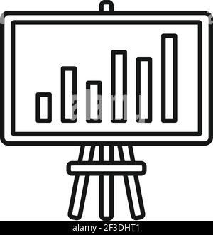 Restructuring report icon, outline style Stock Vector