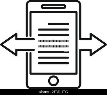 Restructuring text icon, outline style Stock Vector
