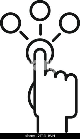 Restructuring button icon, outline style Stock Vector