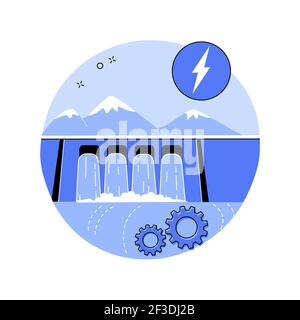 Hydropower abstract concept vector illustration. Stock Vector