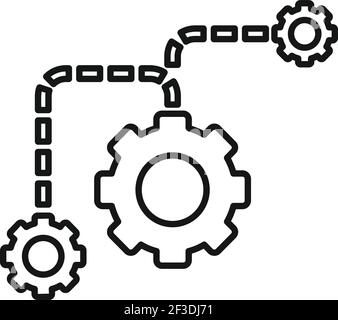 Restructuring process icon, outline style Stock Vector