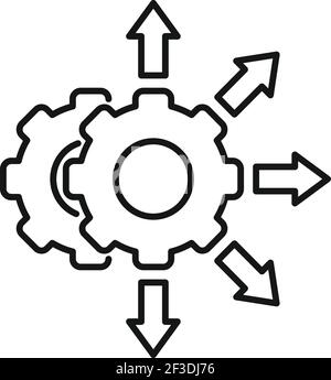 Project restructuring icon, outline style Stock Vector