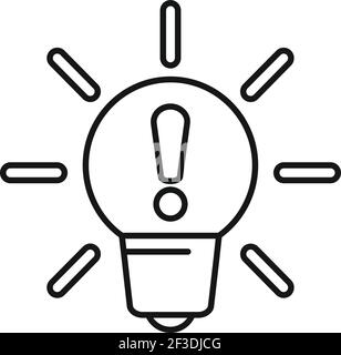 Idea crisis bulb icon, outline style Stock Vector