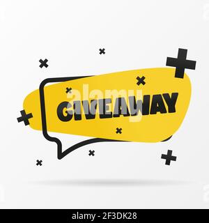 Original inscription GIVEAWAY on the banner. Vector design in a flat style. Simple clip art vector illustration. Stock Vector