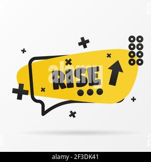 Original inscription RISE on the banner. Vector design in a flat style. Simple clip art vector illustration. Stock Vector
