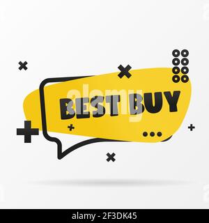Original inscription BEST BUY on the banner. Vector design in a flat style. Simple clip art vector illustration. Stock Vector