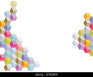 Colored cubes, background elements illustration Stock Vector