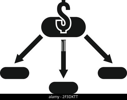 Investment restructuring icon, simple style Stock Vector