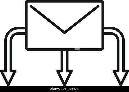 Restructuring letter icon, outline style Stock Vector