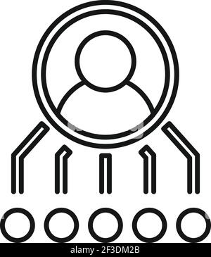 Restructuring person icon, outline style Stock Vector