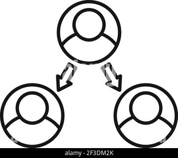 Hierarchy restructuring icon, outline style Stock Vector