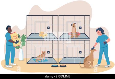 Veterinary care for dogs 2D vector web banner, poster Stock Vector